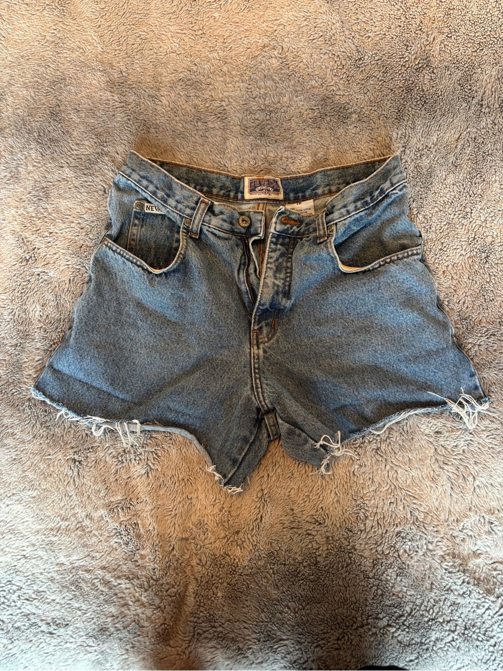 Vintage Nevada Jeanswear High Waisted Denim Cutoff Shorts Size 12